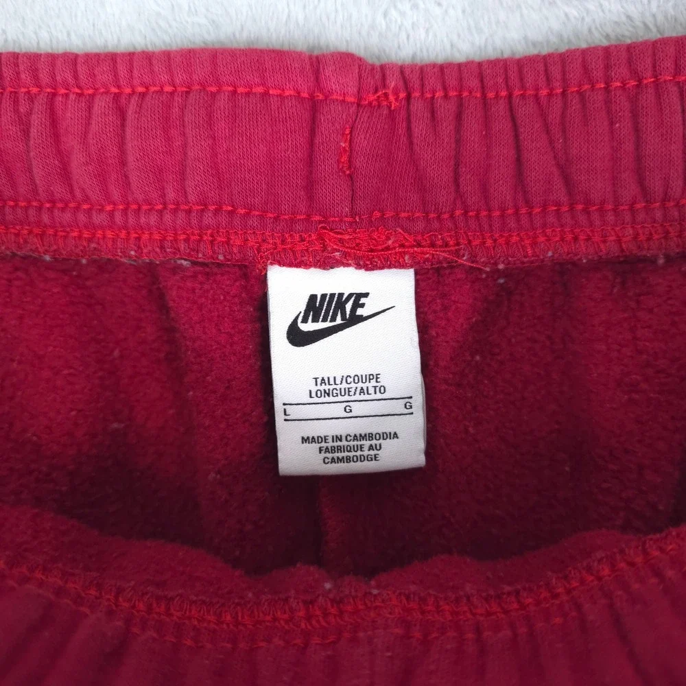 Nike Air Sweatpants Mens Large Tall Red Joggers DM6061-010 Cotton Fleece‎ Pants